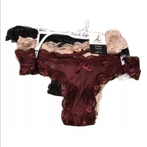 Women Sexy French Affair 3 Pack  Boyleg Panties Lingerie Underwear Size Small